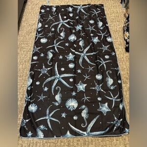 Aguabendita x Target Blue Deep Sea Print Seahorse Beach Towel Wrap Reversible